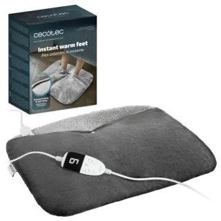 Cecotec HeatConfort FootWarmer Deluxe Calientapies Electrico - 2 Compartimentos Ajustables - Base Antideslizante - 6 Niveles de Temperatura - Temporizador Programable - 55x45cm - Color Gris