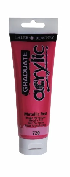 Daler Rowney Graduate Pintura Acrilica - Tubo de Plastico - 120ml - Color Rojo Metalico