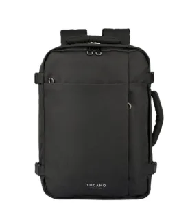 Tucano Tugo M Mochila Portatil 15,6" - Mochila de Viaje para Cabina - Compartimento Trasero Acolchado - Soporte Airtag - Color Negro