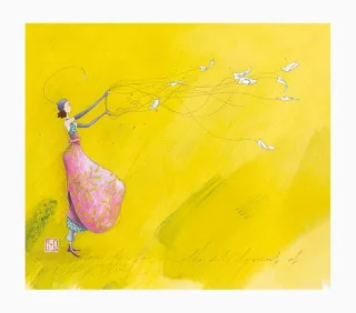 Pictura Gaëlle Boissonnard Tarjeta Doble - Acabado en Barniz de Relieve UV Grueso - Laminado Mate de Tacto Suave - 10.5x21cm - Papel con Certificacion FSC