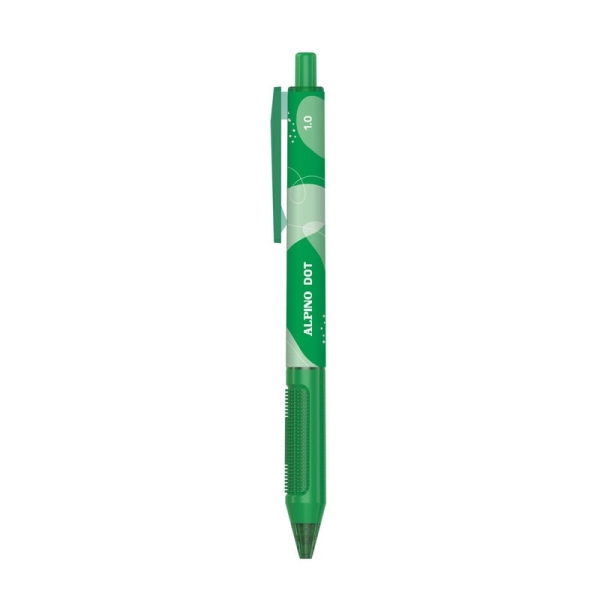 Alpino Dot Boligrafo Retractil - Punta 1mm - Agarre Suave - Color Verde · Pack de 24 uds.