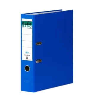 Elba Chic Archivador de Palanca Tamaño Folio - Lomo de 80mm - Con Ollao y Rado - Forrado Exterior PVC - Color Azul