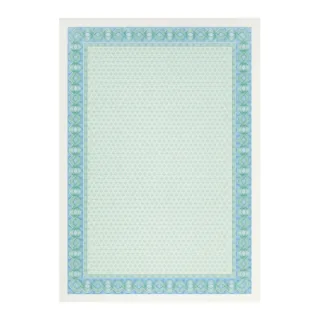 Apli Pack de 70 Hojas de Papel Certificado - Diseño Helico en el Marco - 115gr - Ideal para Certificados y Diplomas - Compatible con Impresoras Inkjet y Laser - Color Azul Turquesa