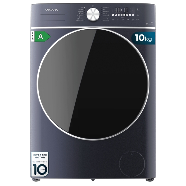 Cecotec Bolero Wash and Dry 10680 Inverter Titanium A Lavadora Secadora - Capacidad 10kg - Velocidad 1400rpm - Motor Inverter - 16 Programas - Color Azul