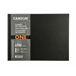 Canson Sketch One Cuaderno Apaisado con 98 Hojas - 27.9x21.6m - 100g - Grano Fino - Color Blanco