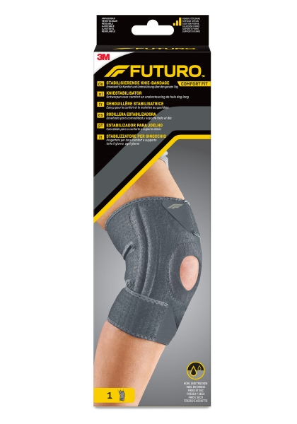 Futuro Rodillera - Ajustable (27.9 - 55.9cm) - Estabilizadora - Transpirable - Color Gris Oscuro