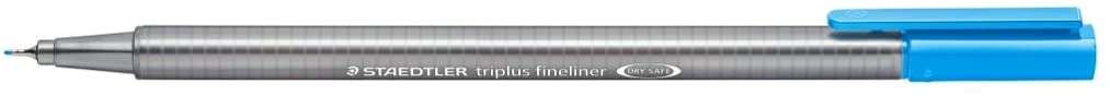 Staedtler Triplus Fineliner 334 Rotulador de Punta Fina - Trazo de 0.3mm - Tinta Base de Agua - Color Azul Claro · Pack de 10 uds.