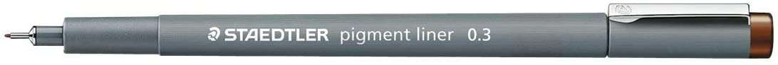 Staedtler Pigment Liner 308 Rotulador Calibrado - Trazo 0.3mm - Secado Rapido - Color Marron · Pack de 10 uds.