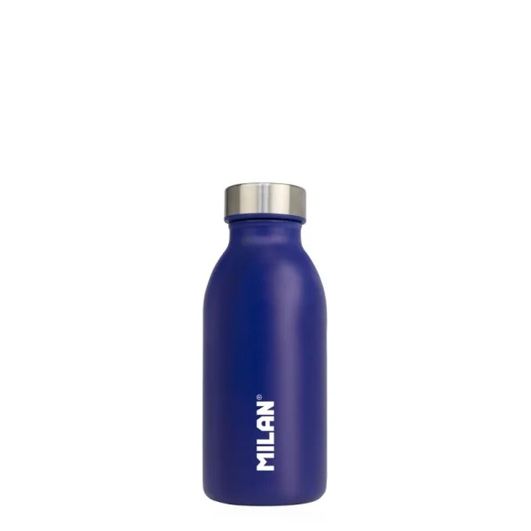 Milan Serie Acid Botella Isotermica 0.35L - Doble Pared de Acero Inoxidable - Liquidos Calientes hasta 12h, Frios hasta 24h - Color Azul