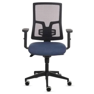 Fellowes Eleganza Silla de Oficina - Respaldo de Malla Transpirable Ajustable en Altura - Soporte Lumbar Ajustable - Reposabrazos Acolchados 2D - Ajuste por Elevacion de Gas - Tejido Ignifug