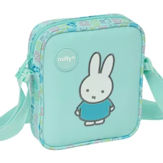 Safta Miffy Friends Bolsito con Bandolera - Material Reciclado - Resistente al Agua - 1L - 160x40x180mm - Color Azul Claro