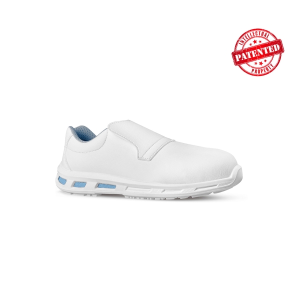 Upower Blanco O Calzado de Seguridad Bajos - Talla 35 - Puntal de Composite, Antideslizante, Suela PU/PU, Proteccion S2 FO SR - Color Blanco