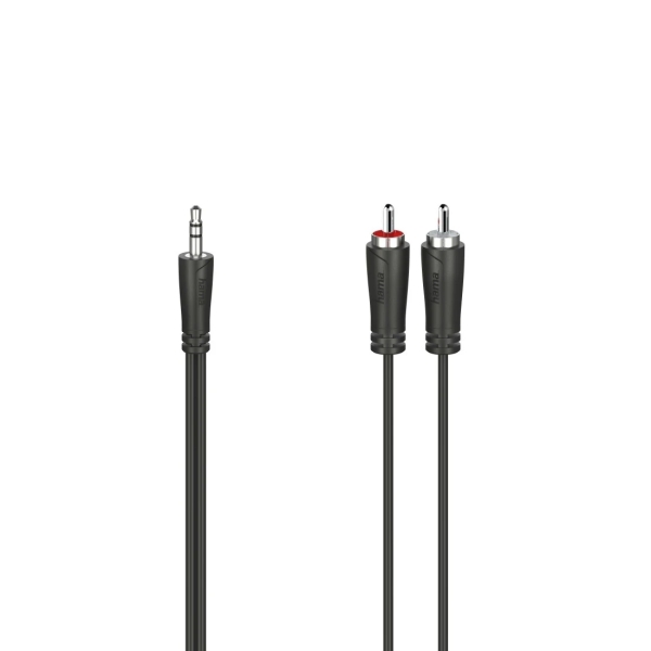 Hama Essential Cable de Audio - Longitud 1.5m - Estereo - Jack 3.5mm Macho - 2x RCA Macho - Color Negro