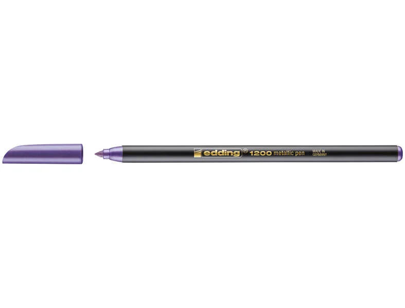 Edding 1200 Rotulador - Punta Redonda - Trazo 1mm - Tinta con Base de Agua - Color Violeta Metalizado · Pack de 10 uds.