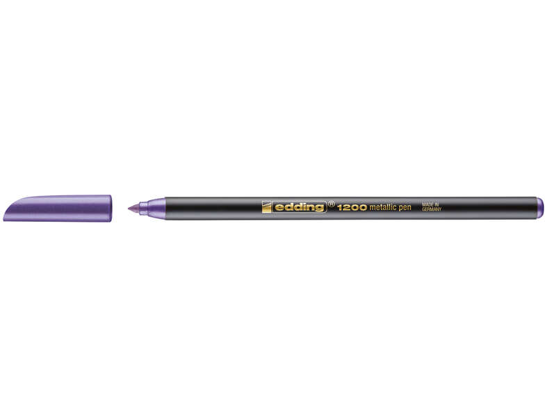 Edding 1200 Rotulador - Punta Redonda - Trazo 1mm - Tinta con Base de Agua - Color Violeta Metalizado · Pack de 10 uds.