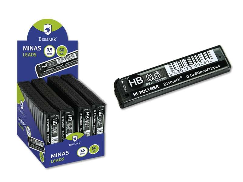 Bismark Minas de Repuesto para Portaminas - HB - 0.5mm · Pack de 60 uds.