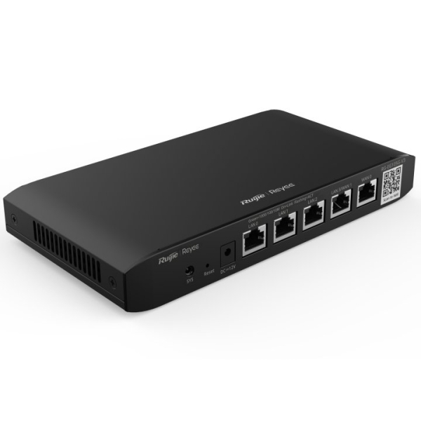 Ruijie RG-EG105G-V3 Router Gestionado - 5 Puertos de 1Gbps - Soporta hasta 2 Enlaces WAN - 600Mbps - Capacidad hasta 100 Usuarios - Gestion en la Nube - Color Negro