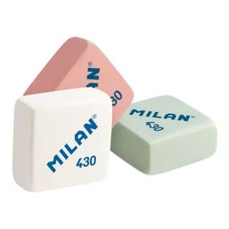 Milan 430 Goma de Borrar Cuadrada - Miga de Pan - Suave Caucho Sintetico - Colores Surtidos · Pack de 30 uds.