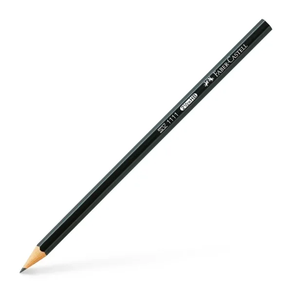 Faber-Castell Castell 1111 Lapiz de Grafito HB - Mina Resistente a la Rotura - Cuerpo con Acabado en Negro · Pack de 12 uds.