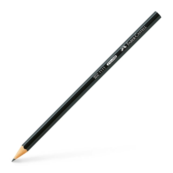 Faber-Castell Castell 1111 Lapiz de Grafito HB - Mina Resistente a la Rotura - Cuerpo con Acabado en Negro · Pack de 12 uds.