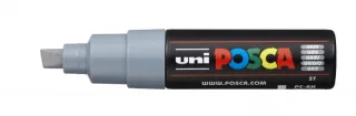 Posca PC-8K Marcador de Pintura Base al Agua - Punta Biselada Acrilica 8mm - Linea Gruesa - Resistente a la Luz - Color Gris · Pack de 6 uds.