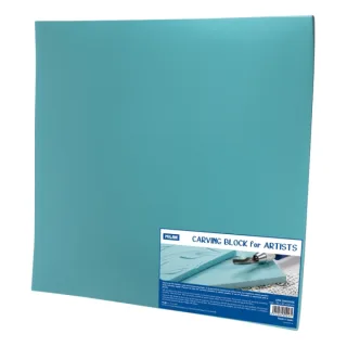 Milan Carving Block Plancha de Grabado - Vinilo Flexible - Formato XXL - 30x30x0.6cm - Color Azul