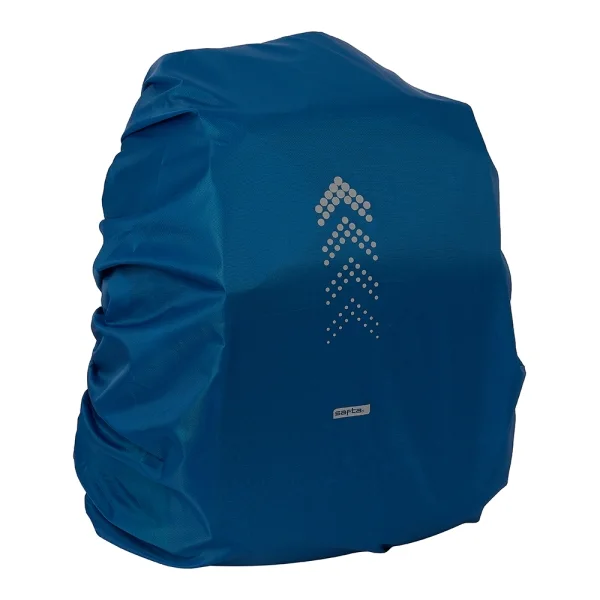 Safta Funda Impermeable para Mochila 64L - Goma Elastica Ajustable - Reflectante - Compatible con Mochilas Grandes - Visibilidad - 320x400x500mm - Color Azul Marino