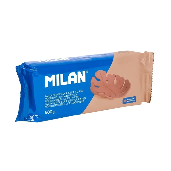 Milan Pasta para Modelar 500gr - Facil de Trabajar - Seca al Aire - Color Terracota