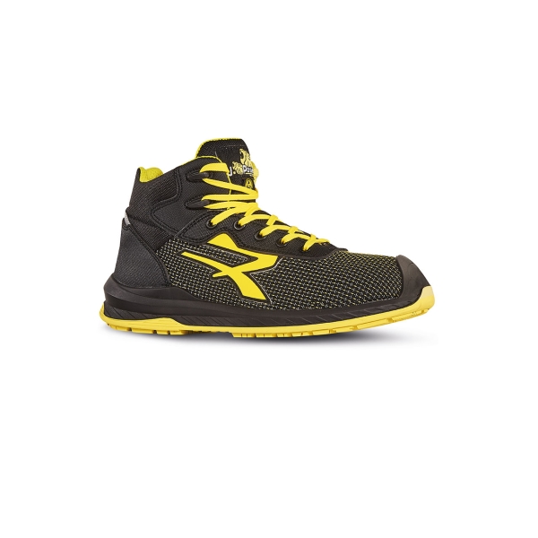 Upower Domingo S Calzado de Seguridad Altos - Talla 38 - Proteccion Maxima, Parte Superior Putek Plus, Puntera Airtoe Composite, Suela Antideslizante, Proteccion Contra Frio - Color Negro/Am