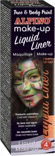 Alpino Make-up Liquid Liner Pack con 4 Botes de Maquillaje Liquido con Aplicador - Se Lava con Agua - Testado Dermatologicamente - Color Naranja