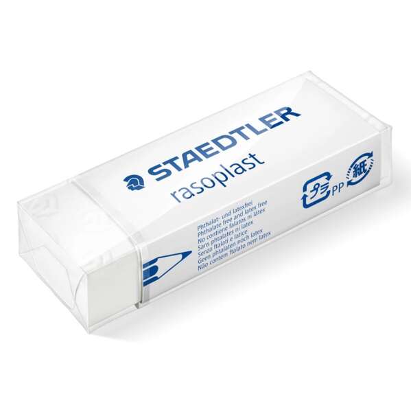 Staedtler Rasoplast 526 B20 Goma de Borrar - Borrado de Alta Calidad - Minimos Residuos - Color Blanco · Pack de 20 uds.