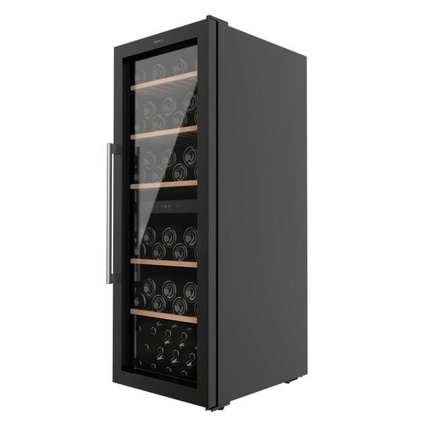 Cecotec Bolero GrandSommelier Duo 77000 Black Vinoteca para 77 Botellas - Capacidad 193L - Silencioso 43dB - Luz LED - Pantalla LED - Temperatura Regulable - Compresor de Enfriamiento - Colo