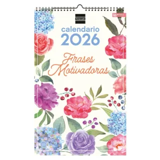 Finocam Calendario de Pared - Anual 2026 - Imagenes Variadas - con Espiral - Espacio para Escribir - Tematica de Frases Motivadoras