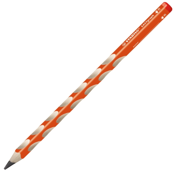 Stabilo Easygraph Lapiz de Grafito - Mina HB de 3.15mm - Diseño Ergonomico - Uso Diestro - Color Naranja · Pack de 12 uds.