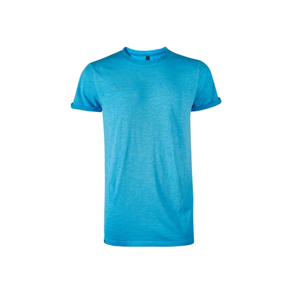 Upower Fluo Camiseta de Manga Corta - Talla 2XL - Algodon Flameado, Tejido Transpirable, Ajuste Slim-Fit, Cuello Redondo Acanalado - Color Cyan Fluorescente
