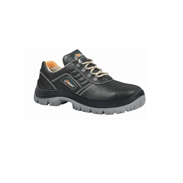 Upower Team L Calzado de Seguridad Bajos - Talla 35 - Empeine en Cuero Impreso, Puntal en Acero, Antiperforacion, Antideslizante, Lamina de Acero Ergonomica, Suela PU/PU, Proteccion S1P FO S