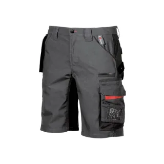Upower Start Bermuda de Trabajo Funcional - Talla 44 - Bolsillos Desmontables, Compartimentos Multiples, Refuerzos Cordura, Detalles Reflectantes - Color Gris Meteorito