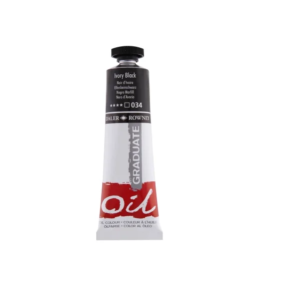 Daler Rowney Graduate Pintura al Oleo - Tubo de Aluminio - 38ml - Color Negro Marfil