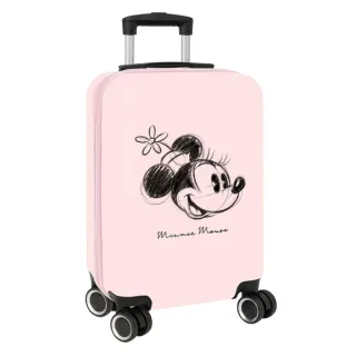 Safta Minnie Mouse Baby Maleta Trolley de Cabina 20” - Cierre con Candado - Cremallera - Cintas Sujetaplanos - Ruedas Giratorias 360° - Asa Ajustable - 40.1L - 345x200x550mm - Color Rosa Pas