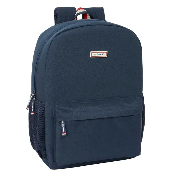Safta el Ganso Eclipse Mochila Adaptable a Carro - Tirador Doble - Hombreras Ergonomicas - Bolsillo Frontal - Asa Superior - 18L - 320x140x430mm - Color Azul Marino