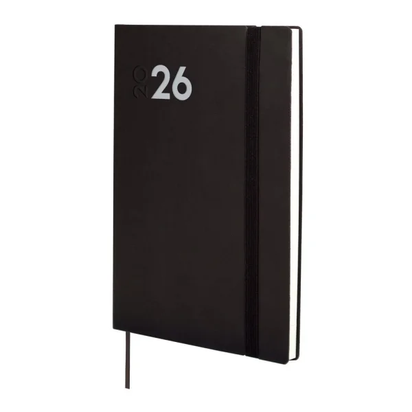 Finocam Dynamic Mara Agenda Profesional en Catalan - Anual 2026 - Tapa Blanda - Cierre con Goma Elastica - Formato Y10 - 144x11x208mm - Semana Vista Horizontal - Color Negro