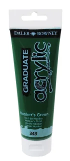 Daler Rowney Graduate Pintura Acrilica - Tubo de Plastico - 120ml - Color Verde Hooker