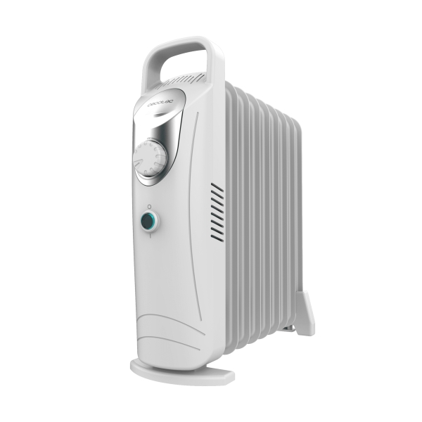 Cecotec ReadyWarm 900 Space White Radiador de Aceite con 9 Modulos de 100x330mm - 1000W - Calienta hasta 15m2 - Distribucion Homogenea Del Calor - Mango Ergonomico - Color Blanco