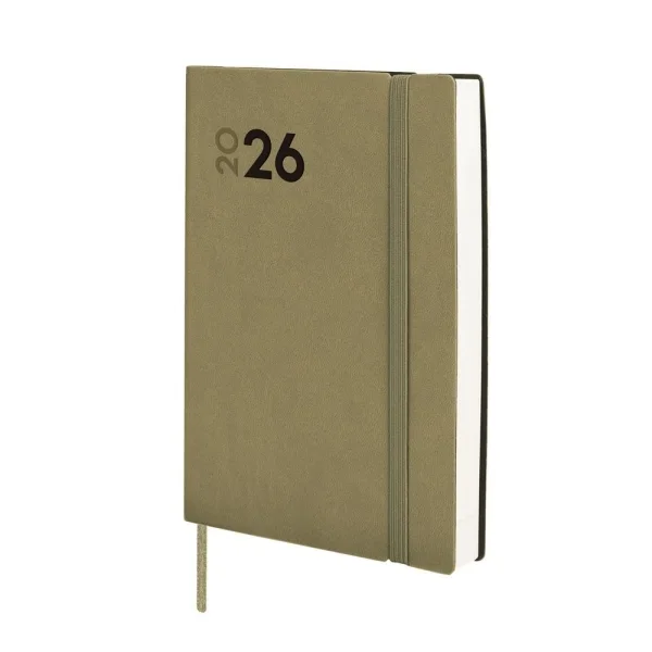Finocam Dynamic Mara Agenda Profesional - Anual 2026 - Tapa Blanda - Cierre con Goma Elastica - Formato Y4 - 124x22x174mm - 1 Dia por Pagina - Color Verde