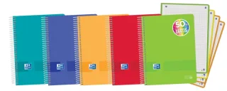 Oxford Live & Go A5+ Europeanbook - Tapa de Plastico - 120 Hojas - Colores Surtidos · Pack de 5 uds.