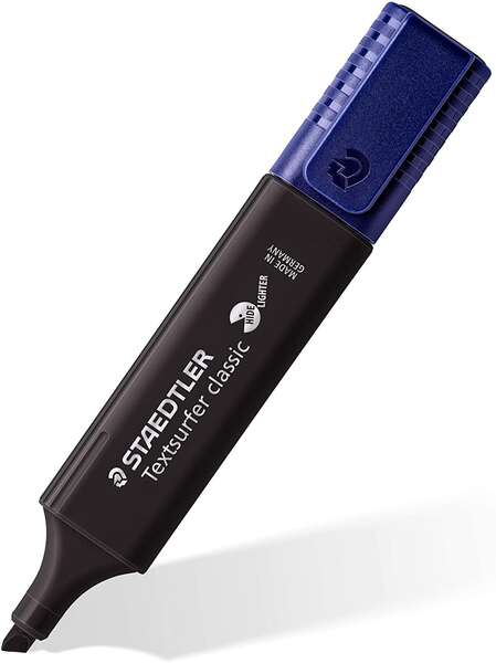 Staedtler Textsurfer Classic 364 Vintage Marcador Fluorescente - Punta Biselada - Trazo entre 1 - 5mm - Tinta con Base de Agua - Color Negro · Pack de 10 uds.