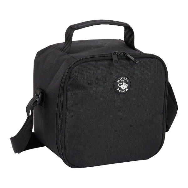 Safta Mickey Bolsa Isotermica Porta Alimentos 4.4L - Cremallera - Interior Forrado de Aluminio - Bandolera Ajustable - Repelente al Agua - Asa Superior - 200x150x200mm - Color Negro