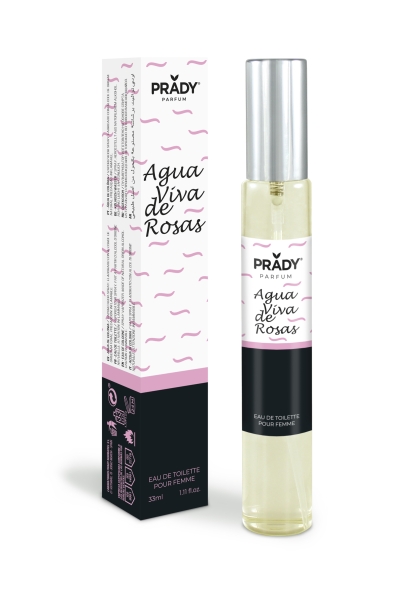 Prady Colonia de Mujer Agua Viva de Rosas - Frasco de 33 ml - Spray Pulverizador