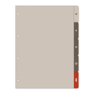 Finocam R4063 Separadores Laterales para Agendas Open - 6 Solapas - Formato A4 - 220x2x297mm - PVC - Color Marron