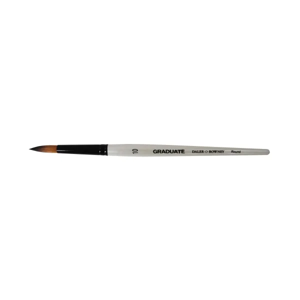 Daler Rowney Graduate Pincel Multitecnica - Pelo Sintetico - Mango Corto - Redondo Nº10 · Pack de 3 uds.